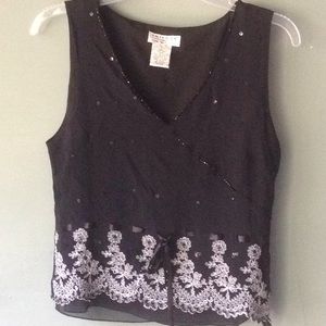 Beautiful black chiffon sleeveless top